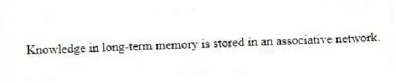 Knowledge in long-term memory is stored in an associative network.