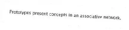 Prototypes present concepts in an associative network.