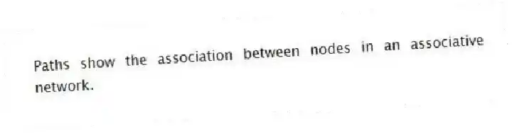 Paths show the association between nodes in an associative network.