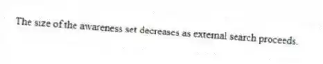The size of the awareness set decreases as external search proceeds.