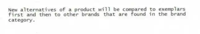 New alternatives of a product will be compared to exemplars first and then to other brands that are found in the brand category.