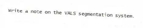 Write a note on the VALS segmentation system.