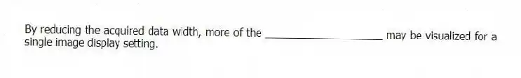 By reducing the acquired data width, more of the ____________________ may be visualized for a single image display setting.