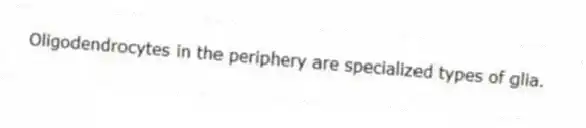 Oligodendrocytes in the periphery are specialized types of glia.
