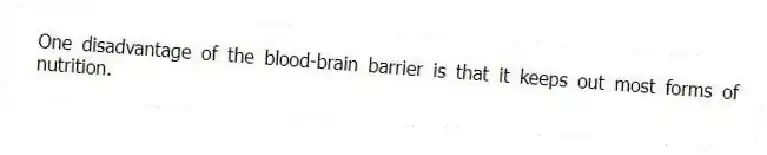 One disadvantage of the blood-brain barrier is that it keeps out most forms of nutrition.