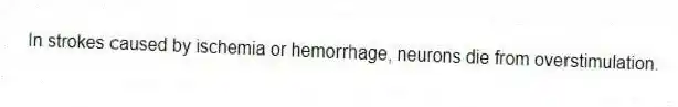 In strokes caused by ischemia or hemorrhage, neurons die from overstimulation.