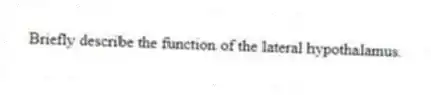 Briefly describe the function of the lateral hypothalamus.