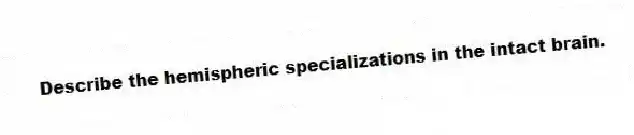 Describe the hemispheric specializations in the intact brain.