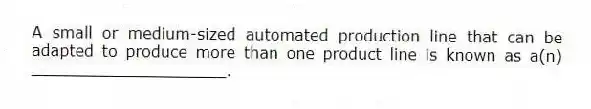A small or medium-sized automated production line that can be adapted to produce more than one product line is known as a(n) ____________________.