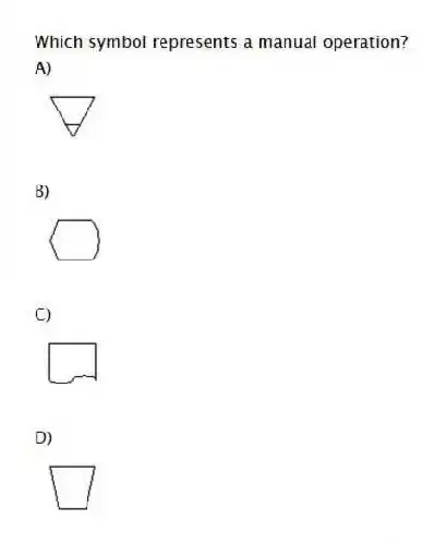 Which symbol represents a manual operation?