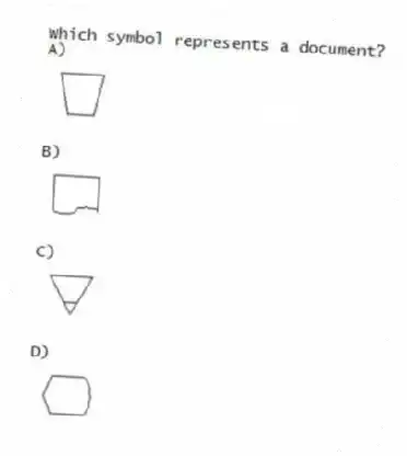 Which symbol represents a document?
