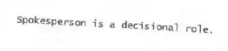 Spokesperson is a decisional role.