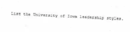 List the University of Iowa leadership styles.
