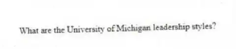 What are the University of Michigan leadership styles?