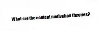 What are the content motivation theories?