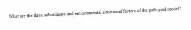 What are the three subordinate and environmental situational factors of the path-goal model?