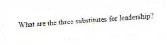 What are the three substitutes for leadership?