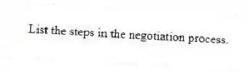 List the steps in the negotiation process.