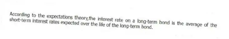 According to the expectations theory,the interest rate on a long-term bond is the average of the short-term interest rates expected over the life of the long-term bond.