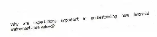 Why are expectations important in understanding how financial instruments are valued?
