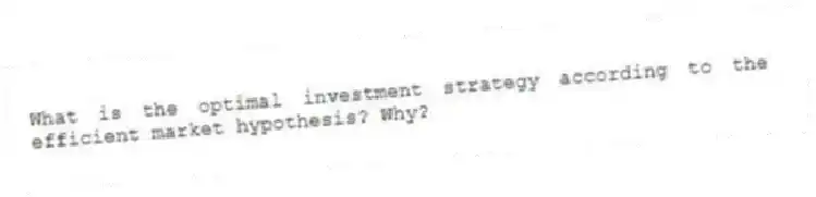 What is the optimal investment strategy according to the efficient market hypothesis? Why?