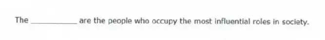 The __________ are the people who occupy the most influential roles in society.