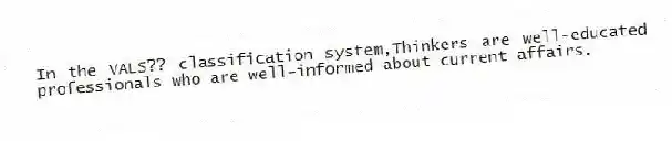 In the VALS?? classification system,Thinkers are well-educated professionals who are well-informed about current affairs.