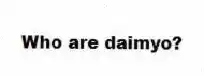 Who are daimyo?